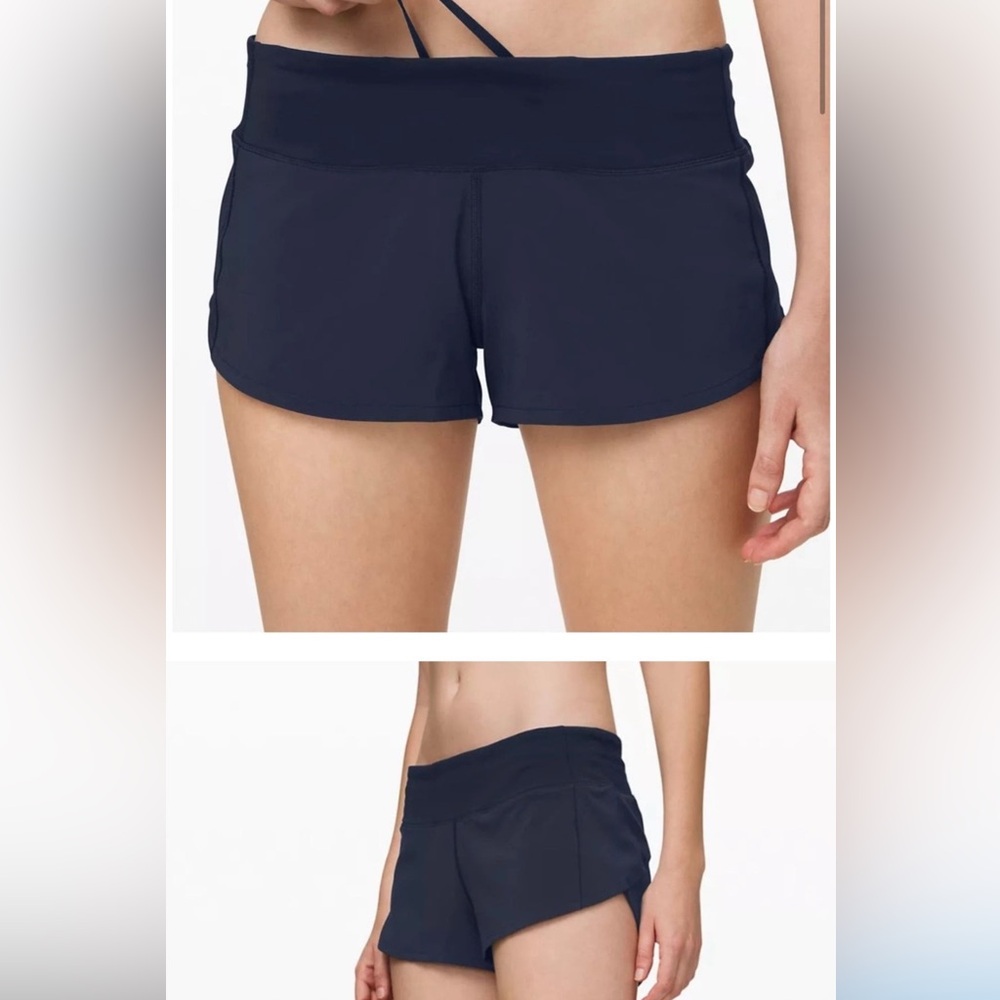 Lululemon 2.5" speed up Low Rise Athletic Shorts True Navy sz 4